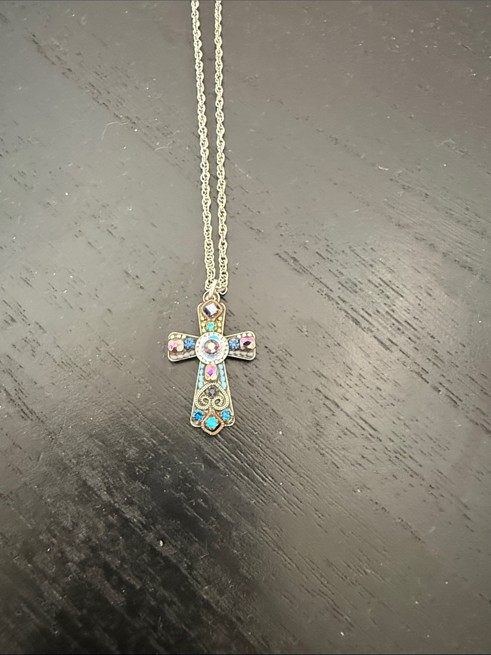 Ayala Bar Multicolor Crystal Cross Pendant Necklace
